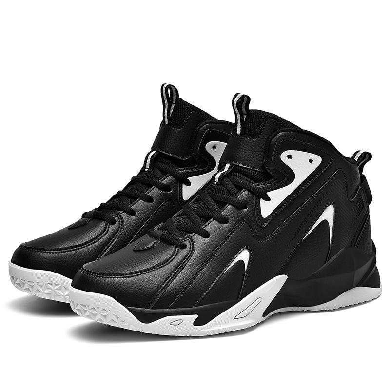 Herrenschuhe Turnschuhe Große Herrenschuhe Herbst Neue vielseitige Basketballschuhe Winter Herren Atmungsaktive Freizeitschuhe 45 weiß/schwarz