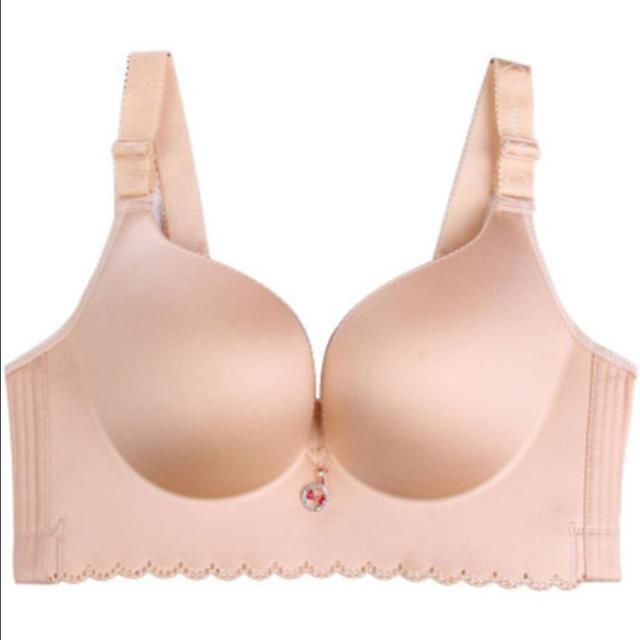 Push-Up-BHs für Damen in Übergröße, DE, drahtfrei, Bralette, dünne sexy Unterwäsche, Dessous, Push-Up-BH in Übergröße für Damen 34/75D beige