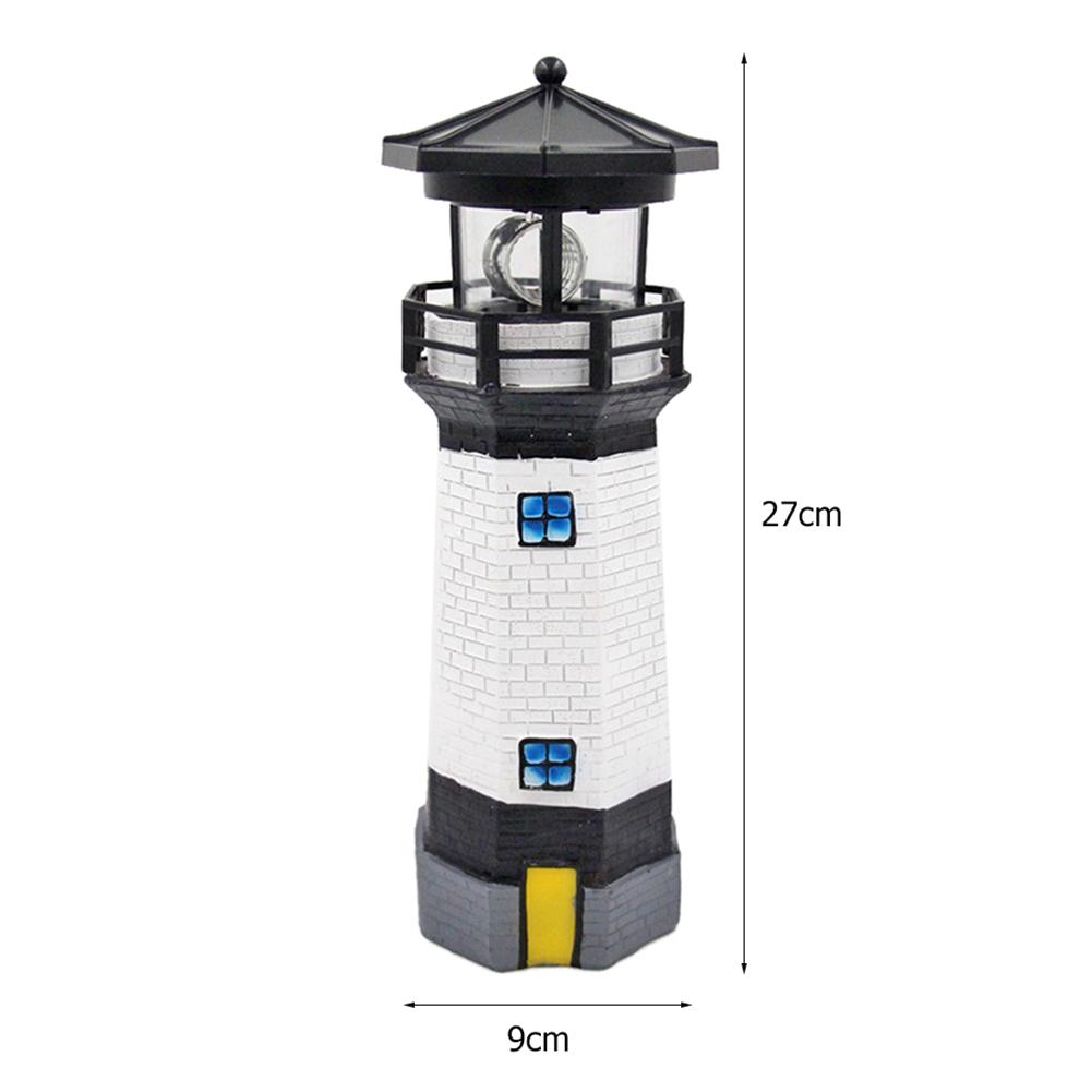Solar-LED-Licht in Leuchtturmform, für Gartenzaun, Hof, Außendekoration, intelligenter Sensor, Leuchtfeuer, rotierende Lampe für die Innenhofdekoration 1 pcs
