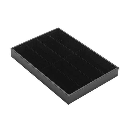 Sonnenbrillen-Organizer-Tablett 8 Fächer Samt Brillenhalter Aufbewahrungsbox Stapelbar Herren Damen Brillen Uhren Schmuck Vitrine schwarz