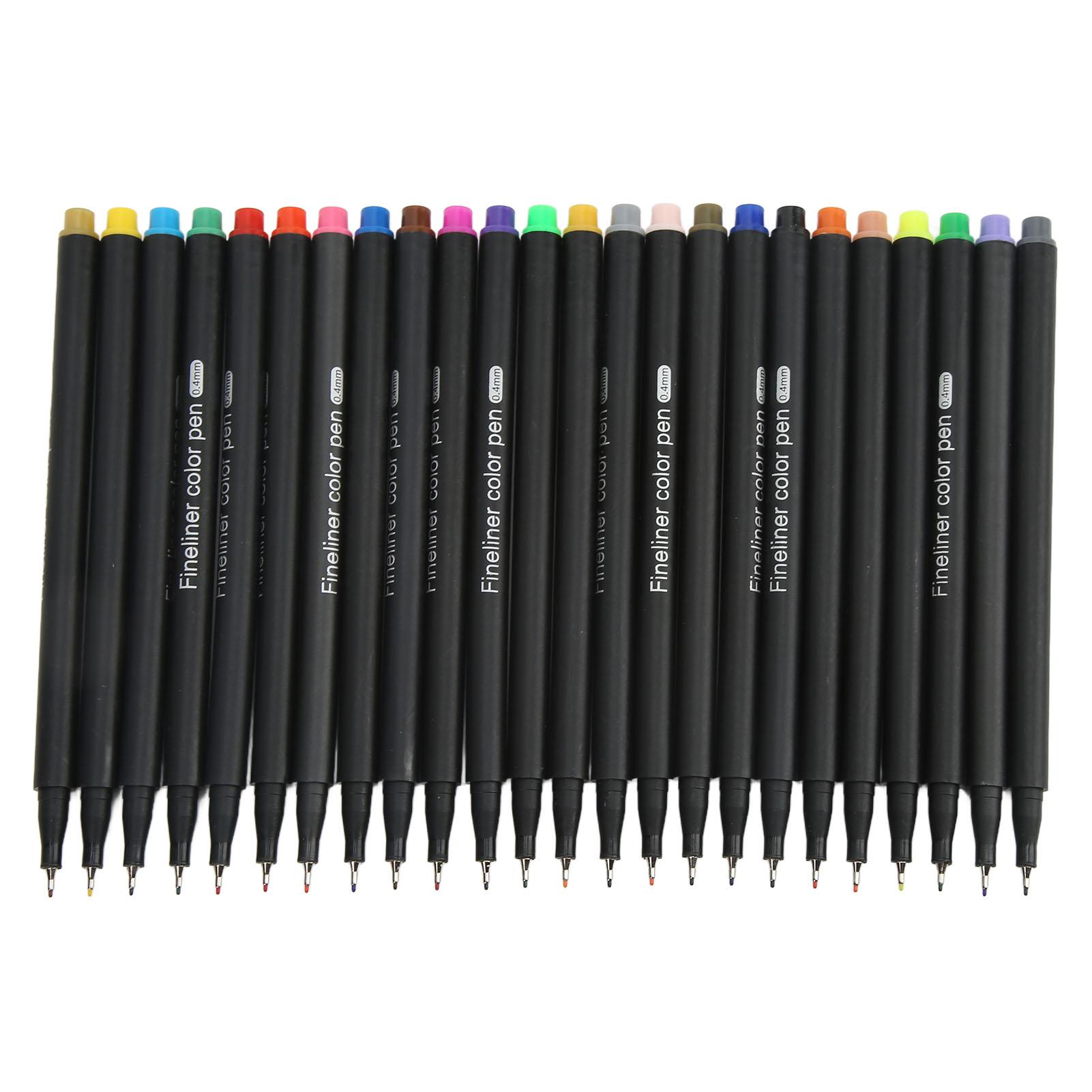 24 Fineliner Farb-Stifte Set 0,4mm Dünne Spitze 24 Farben Aquarell-Design Mikrolinien-Stifte Präzise