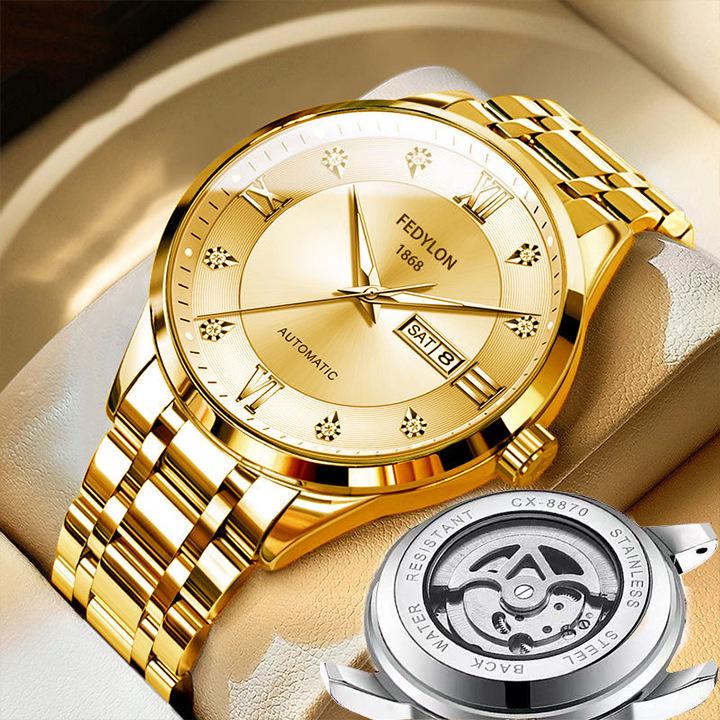 Neue Uhr Vollautomatische nicht-mechanische Uhr Herrenuhr Wasserdicht Leuchtende Business Light Luxusuhr Herrenuhr minimum white