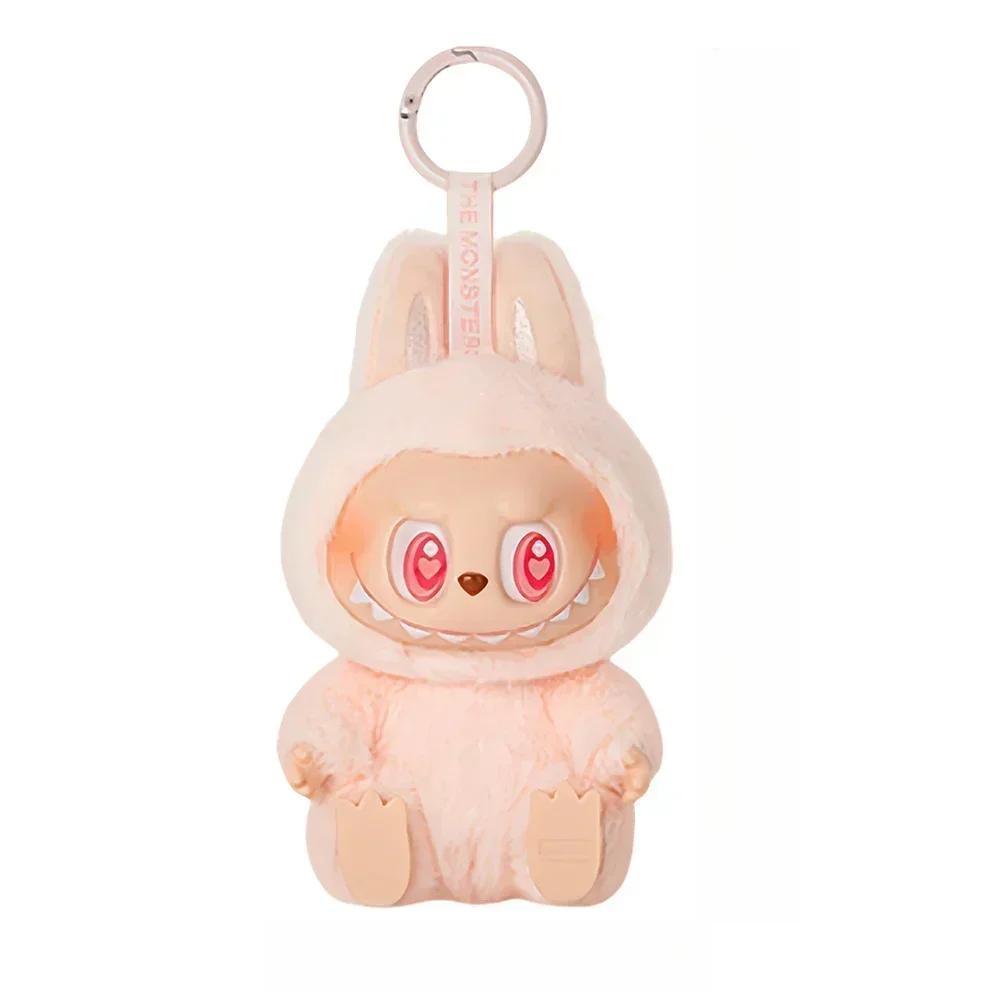 Labubu Die Monster haben eine Sitzreihe Vinyl Plüsch Anhänger Schlüsselanhänger Blind Box Spielzeug Mystery Box Mistery Caixa Actionfigur rosa