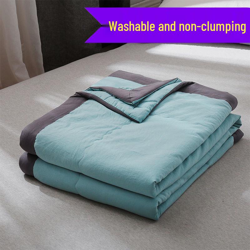 Leichte Steppdecke aus gewaschener Baumwolle - Perfekt für Klimaanlagen, Sommer, Frühling und Herbst; Erhältlich in Einzel-, Doppel- und Kindergrößen. 200*220 (Double - Machine Washable) dunkelgrüne