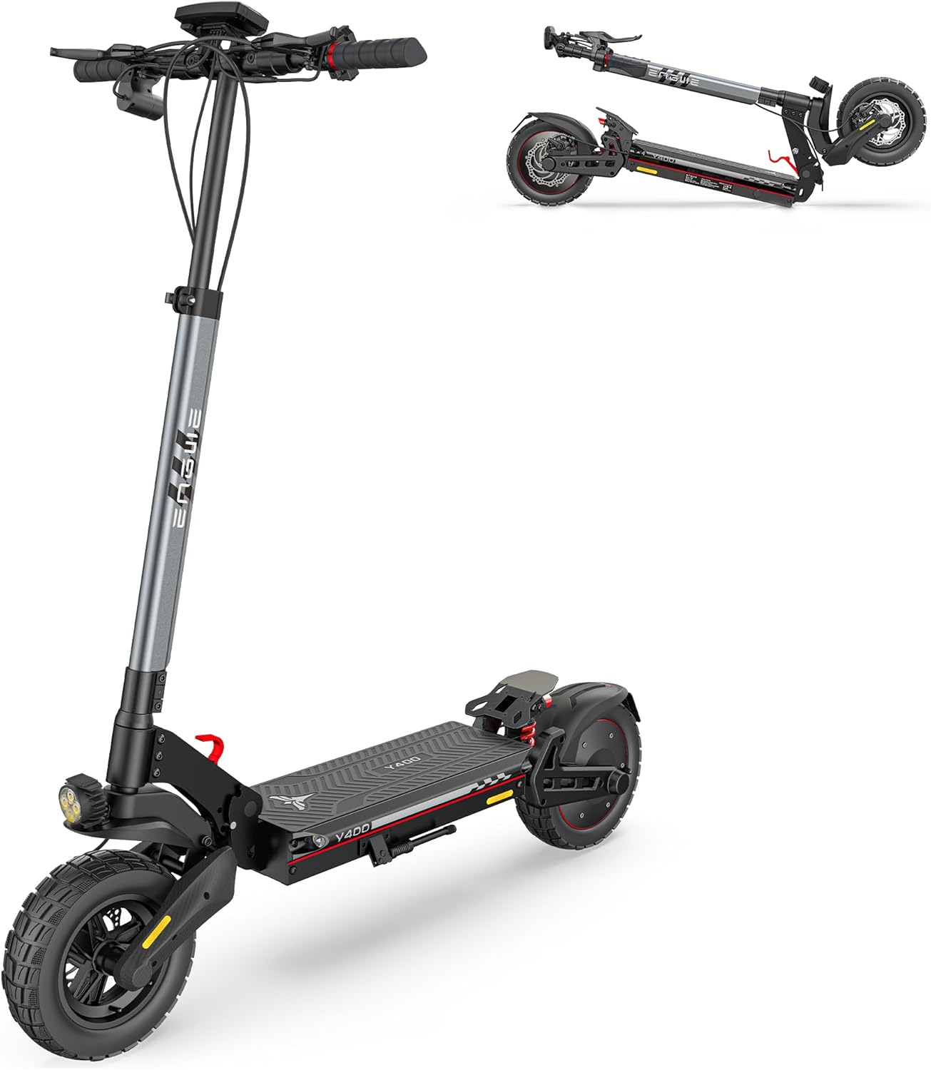 ENGWE Elektroroller Faltbarer Elektroroller mit 648Wh/864Wh Akku, Reichweite bis zu 50km/70km, LCD-Bildschirm, Y400 Elektroroller graue/schwarz