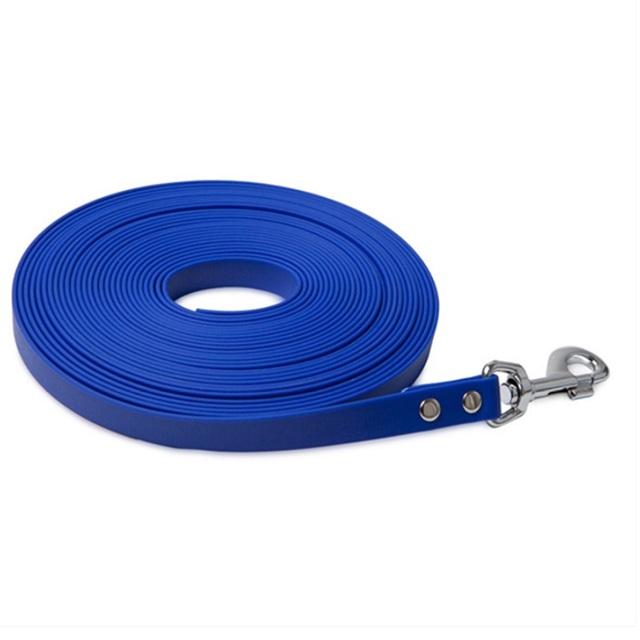 Robuste Hundeleine aus PVC, wasserdichte lange Hundeleine, reflektierender Rückruf, Tracking-Seil, leicht zu reinigen, Leine für kleine und große Hunde 1.5cmX10m blau
