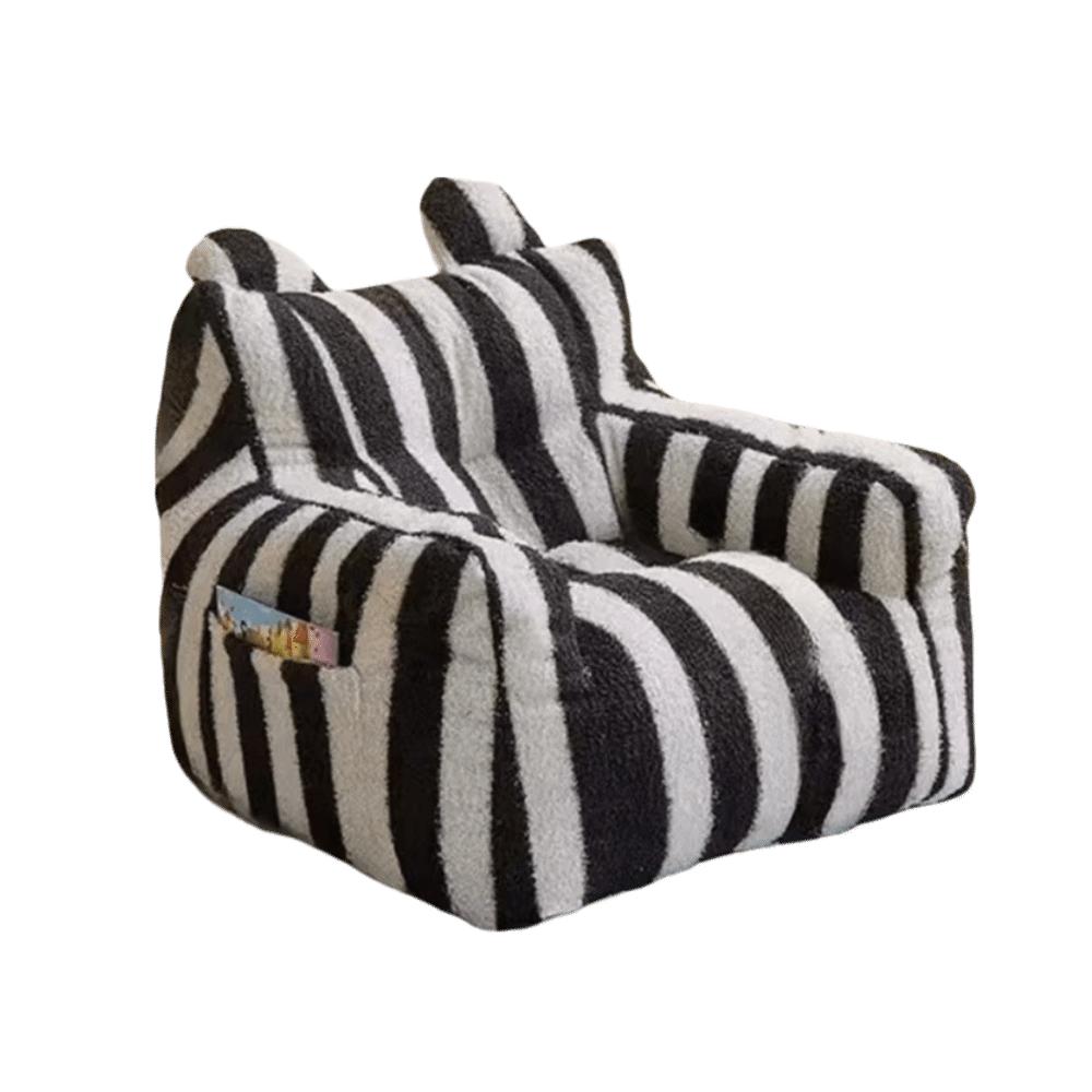Bequemes ergonomisches Faulenzer-Sofa Weicher Stoff Kinder-Sofa-Stuhl Kinder-Bären-Sofa Schlafzimmer schwarz