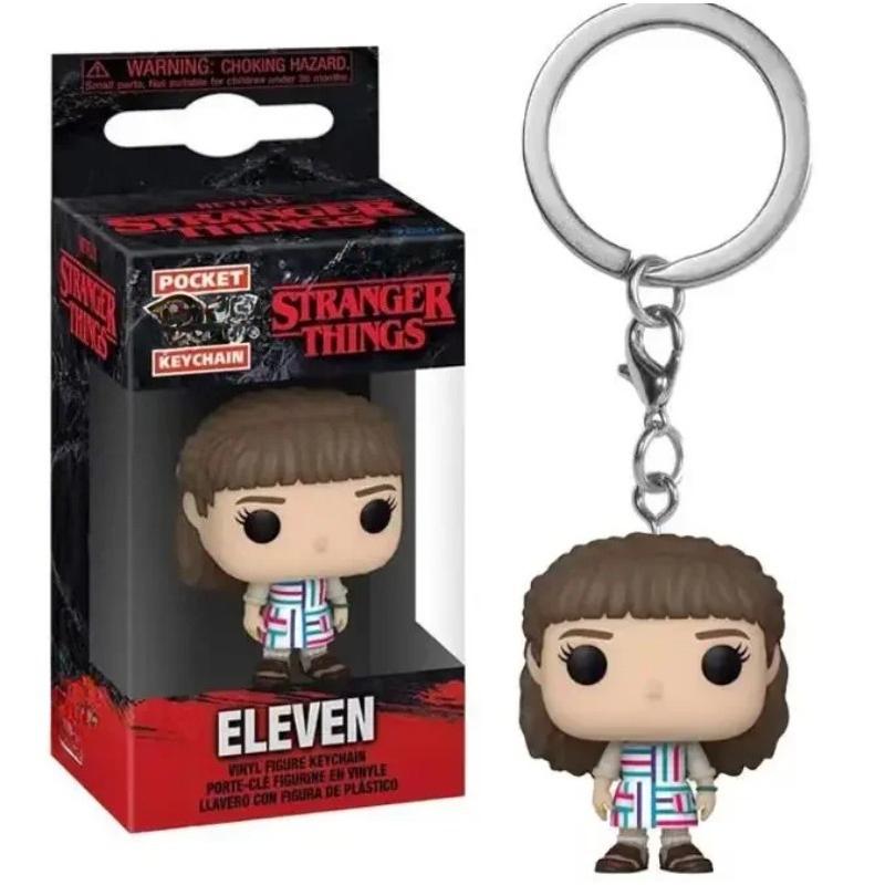 Taschenschlüsselanhänger Stranger Things Eleven Robin Barb Steve Dustin Schlüsselring Kette Modell Spielzeug Erwachsene Kinder Geschenk Spielzeug schwarz