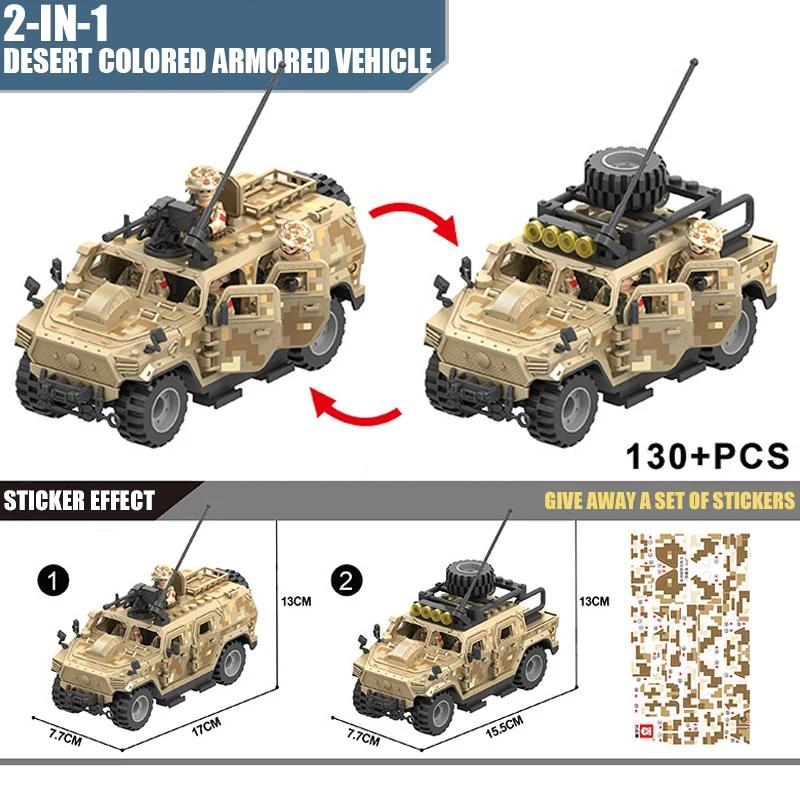 WW2 TBS Angriffsteam Militär Hummer Jeep Panzerfahrzeug Bausteinmodell Armee Mini Soldat Transportwagen Spielzeug Set Geschenk