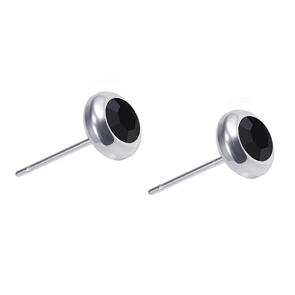 Schmuck Geschenk Strass Unisex Edelstahl Ohrstecker Ohrringe Helix Piercing 8mm schwarz