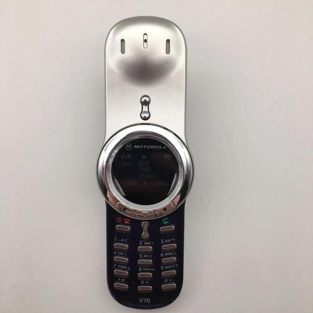 Generalüberholt Original Motorola V70 GSM 900 / 1800 96x64 Pixel 430mAh Mobiltelefon mit 1 SIM simple set blau