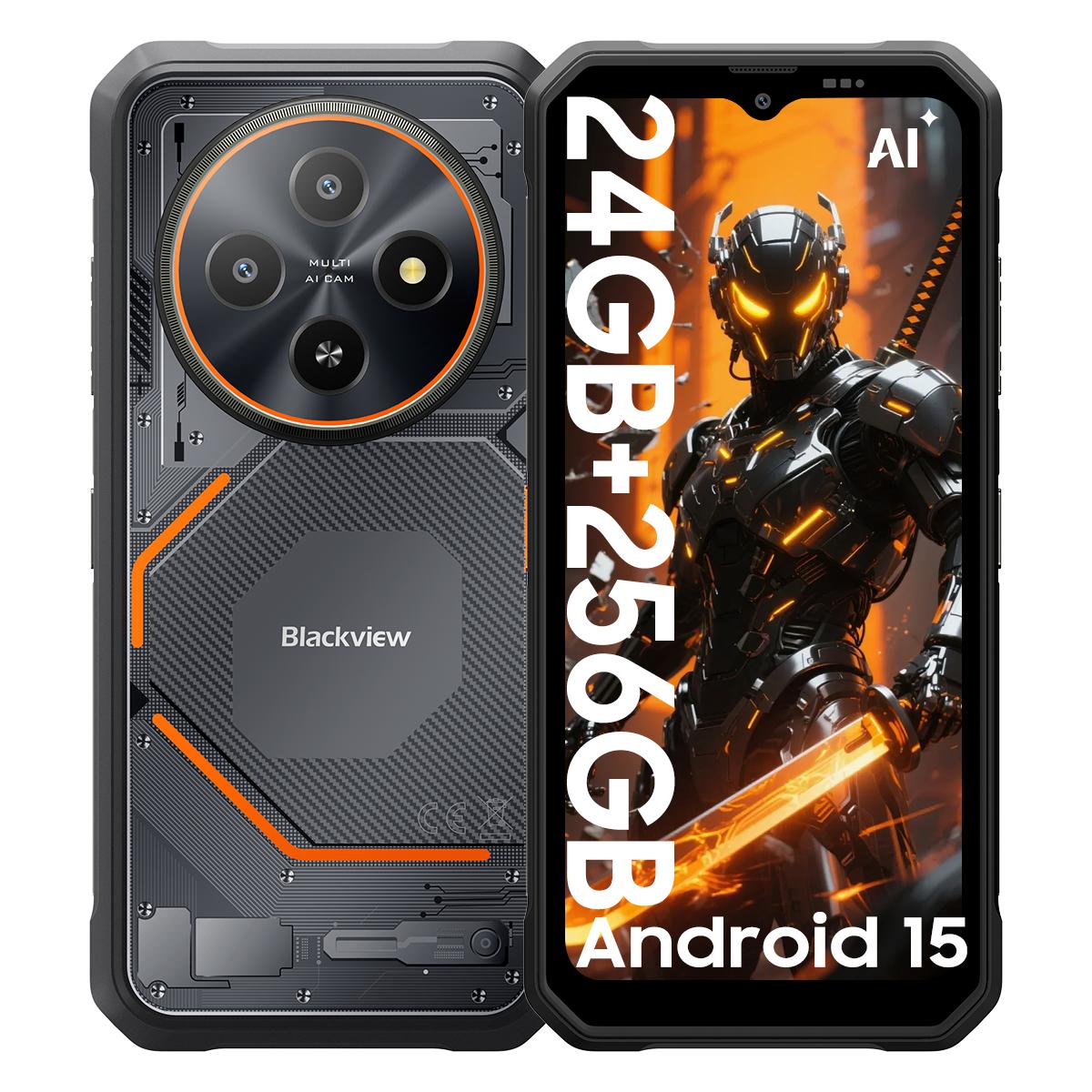 Blackview FORT 2 5G 8GB RAM 128/256GB ROM Android 15 Robustes Smartphone 6,56 Zoll 90HZ Mobiltelefon 5000mAh 8GB+256GB schwarz