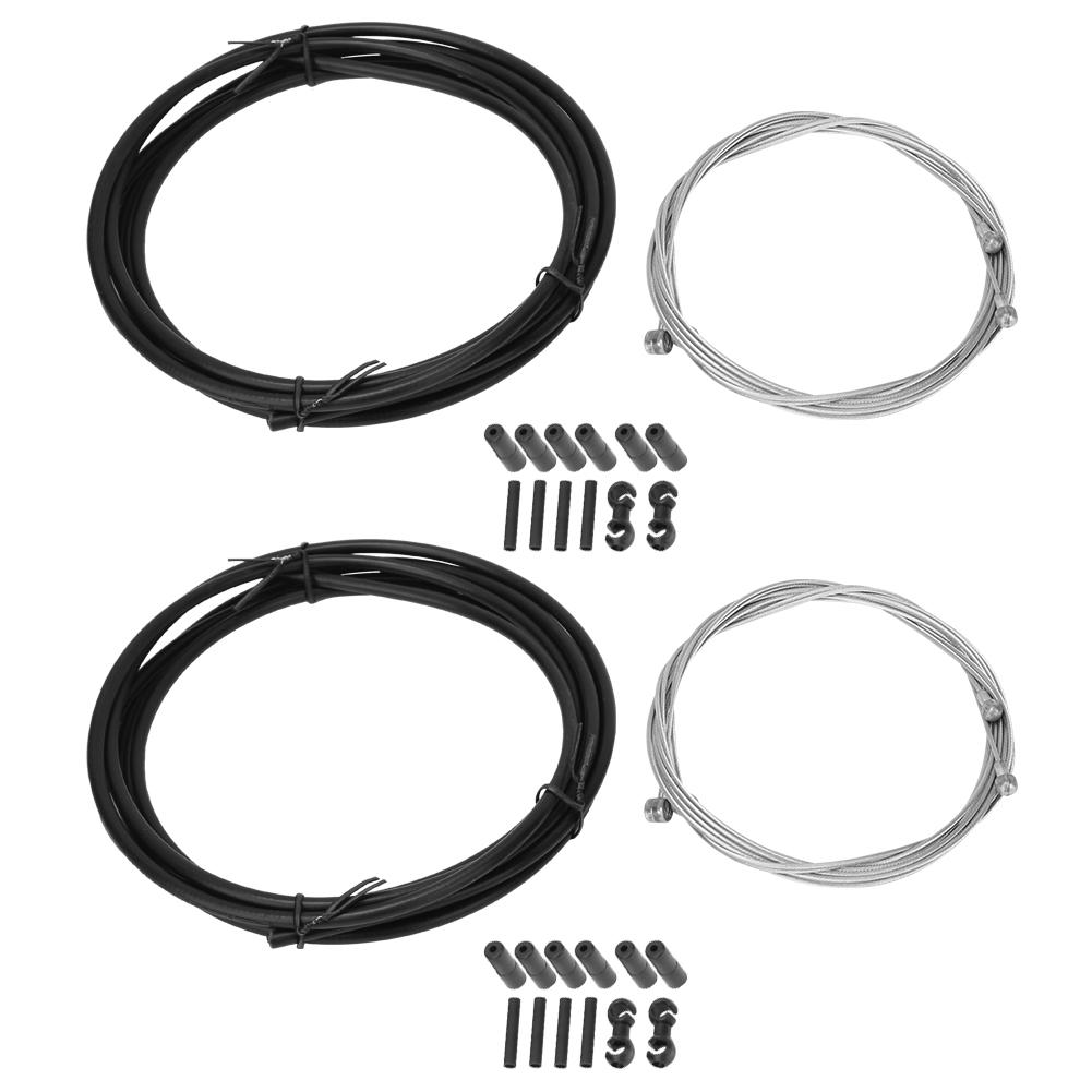 Fahrrad Brems-Schaltzug Leitung Draht Hülle Set Umwerfer Kits Fahrradzubehör Schwarz