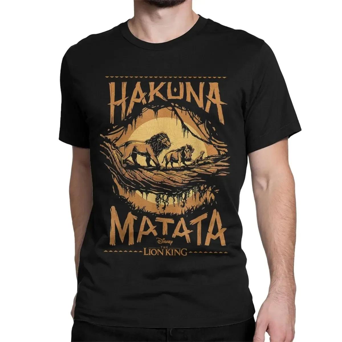 Herren Damen T-Shirts Disney Der König der Löwen Großartige Baumwoll-T-Shirts Kurzarm Live-Action Hakuna Matata Sonnenuntergang T-Shirts Kleidung XL