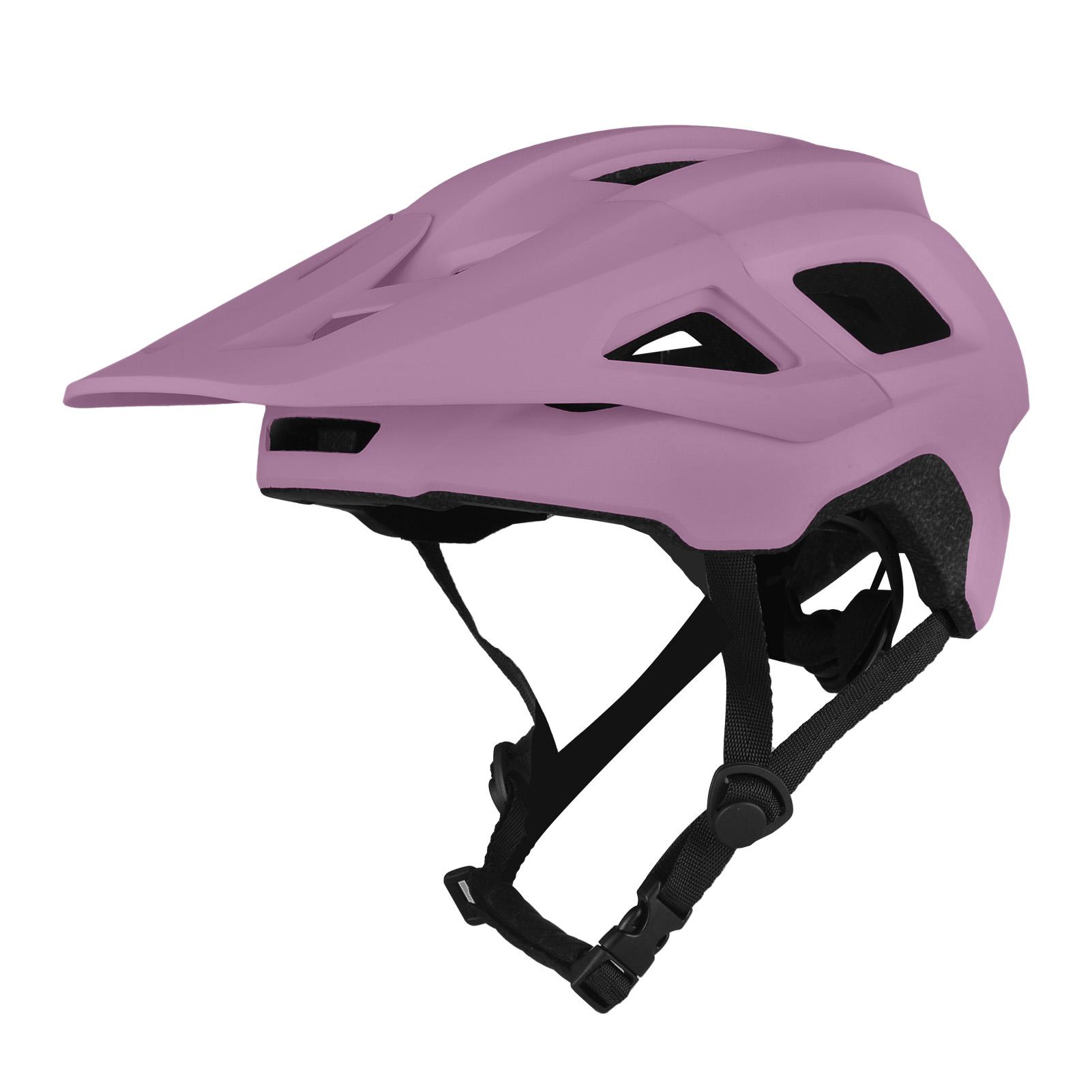 Mountainbike-Helme 17 Belüftungsöffnungen Atmungsaktiver Fahrradhelm EPS-Fahrradhelm mit abnehmbarer Sonnenblende violett