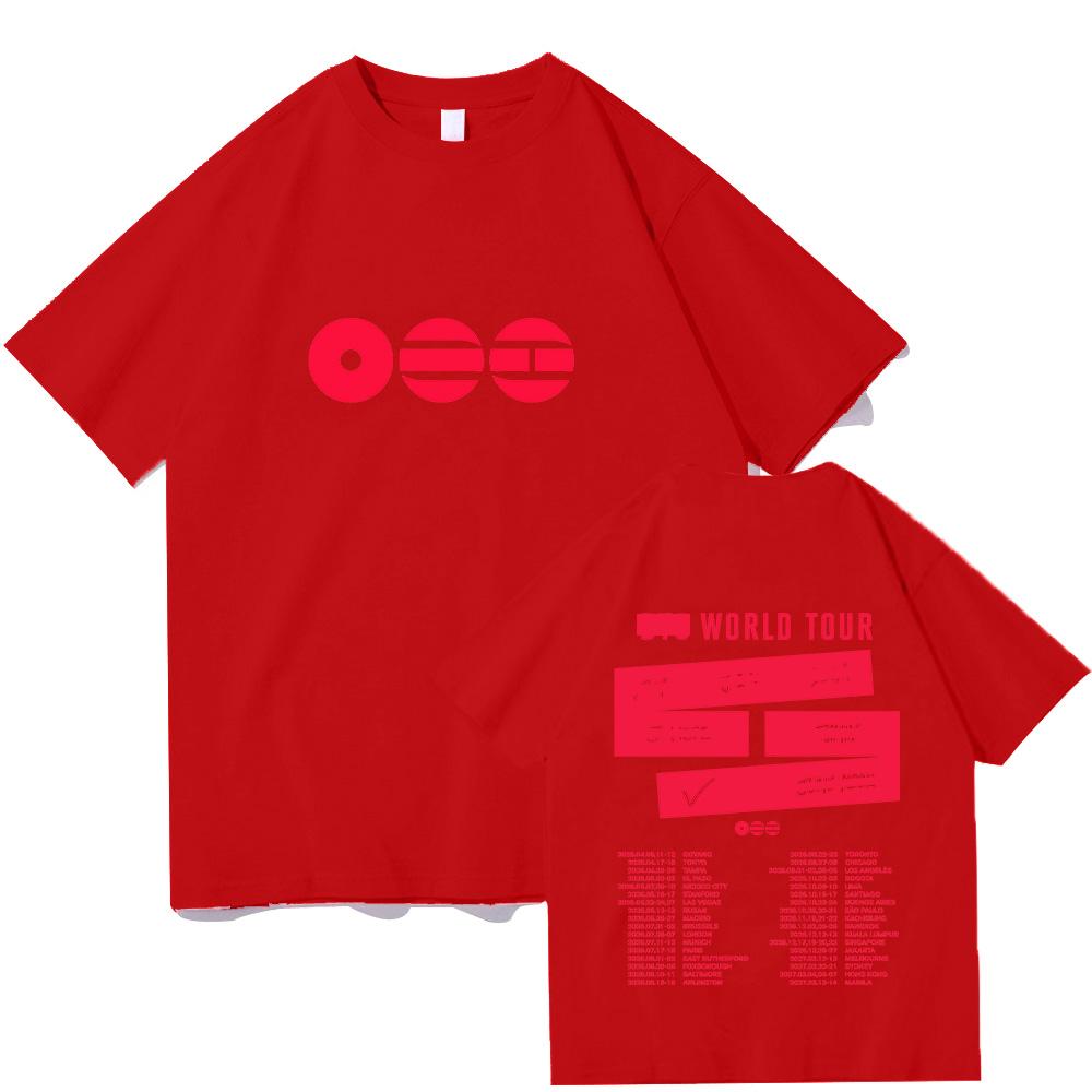 The Best Is Yet To Come Welttournee T-Shirts A-arirang Pop-Album Baumwolle Hohe Qualität T-Shirts Geschenk Fans Mode Oberteil Unisex T-Shirts XS rot