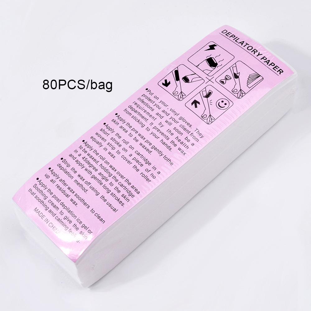 100 Stück Entfernung Vliesstoff Körpertuch Haare entfernen Wachspapierrollen Sommergebrauch Epilierer Wachsstreifenpapier 80