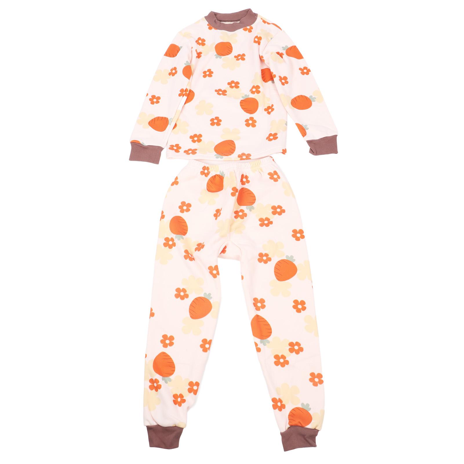 Kinder Thermo-Unterwäsche Set Halber Stehkragen Eng anliegende Bündchen Elastischer Bund Langarm-Oberteil Lange Unterhosen 120cm / 47.2in