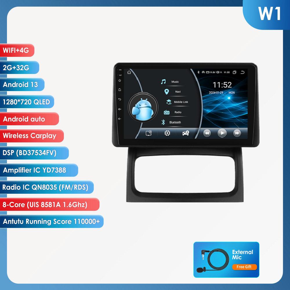 Hizpo Android 13 Autoradio für Renault Clio 2 2000-2012 kabelloses CarPlay Android Auto 2din Auto Intelligenter Bildschirm Bluetooth Autoradio DVR Kamera RDS FM W1 8Core 2G 32G