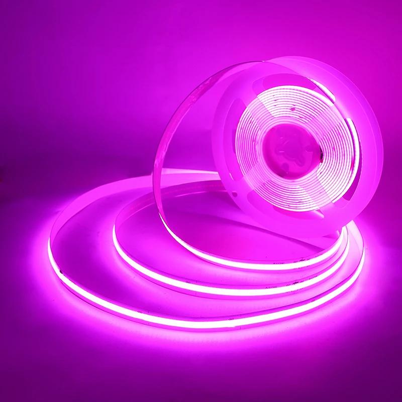 COB LED Streifen Licht 12V 24V Hohe Dichte Linear Beleuchtung 320/480LEDs/m Flexible FOB COB led Licht Band RA90 Warm Natur Kalt Weiß DC12V 480Leds 0.5M rosa
