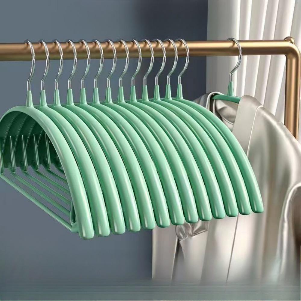 Kleiderbügel, Pullover-Kleiderbügel ohne Schulterbeulen, robuste Kleiderbügel, rutschfeste Metallbügel mit PVC-Beschichtung für Pullover, Anzüge, Kleider, Jacken Pack of 5 hellgrüne