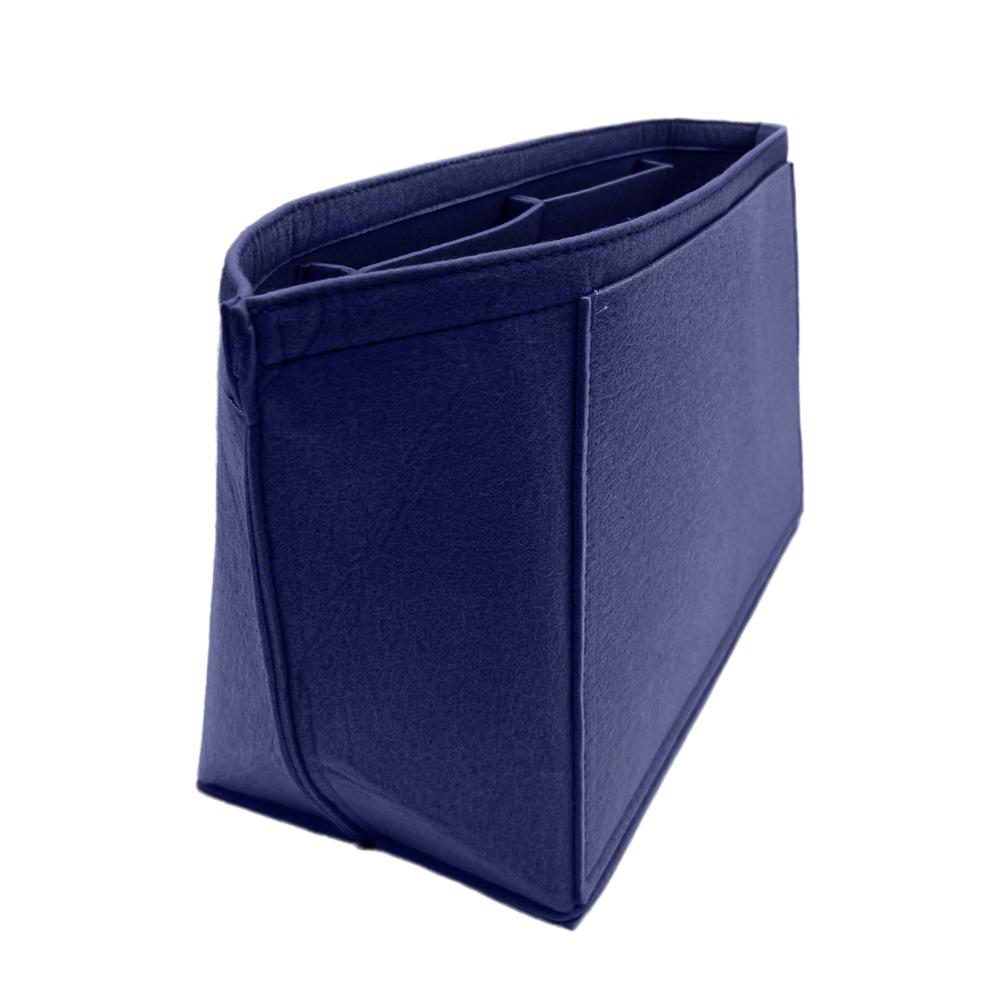 Filzeinsatztasche für Handtaschen-Innentasche, Make-up-Tasche, Unterstützung für tragbare Reisetaschen, Organizer, separate Aufbewahrungstasche blau
