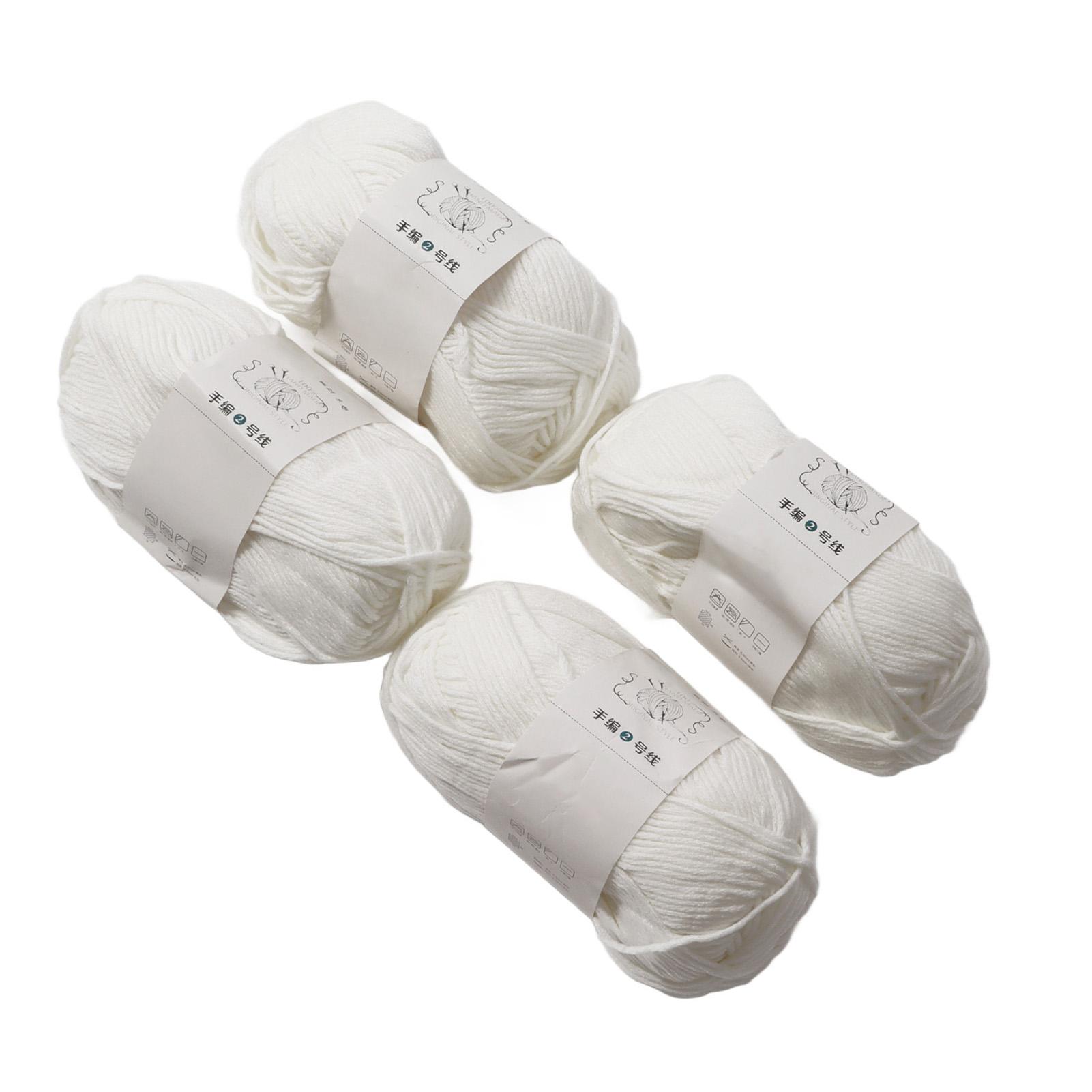 4 Stück Baumwollgarn 3mm Reine Elegante Farbe Weich Elastisch Hautfreundlich Atmungsaktiv Strickgarn für