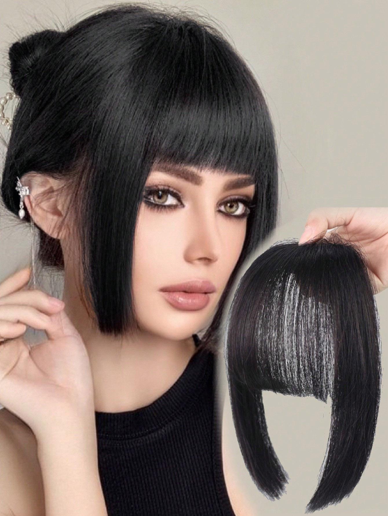 Clip In Blunt Bangs Bang Haarverlängerung Synthetische Perücke Fake Fringe Natural Hair Bangs Schwarz Braun Zubehör Fake Hair 11inch