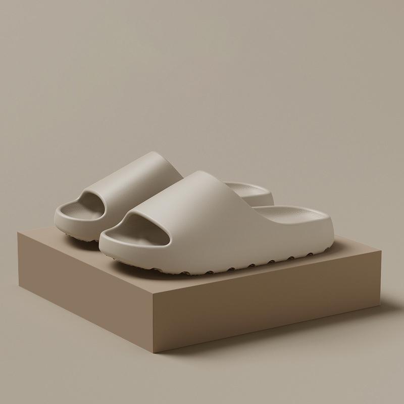 Unisex-Hausschuhe mit Plateausohle aus EVA, bequeme, rutschfeste Sommer-Strandsandalen mit dicker Sohle, Hausschuhe für drinnen und draußen mit orthopädischer Unterstützung 38-39 beige