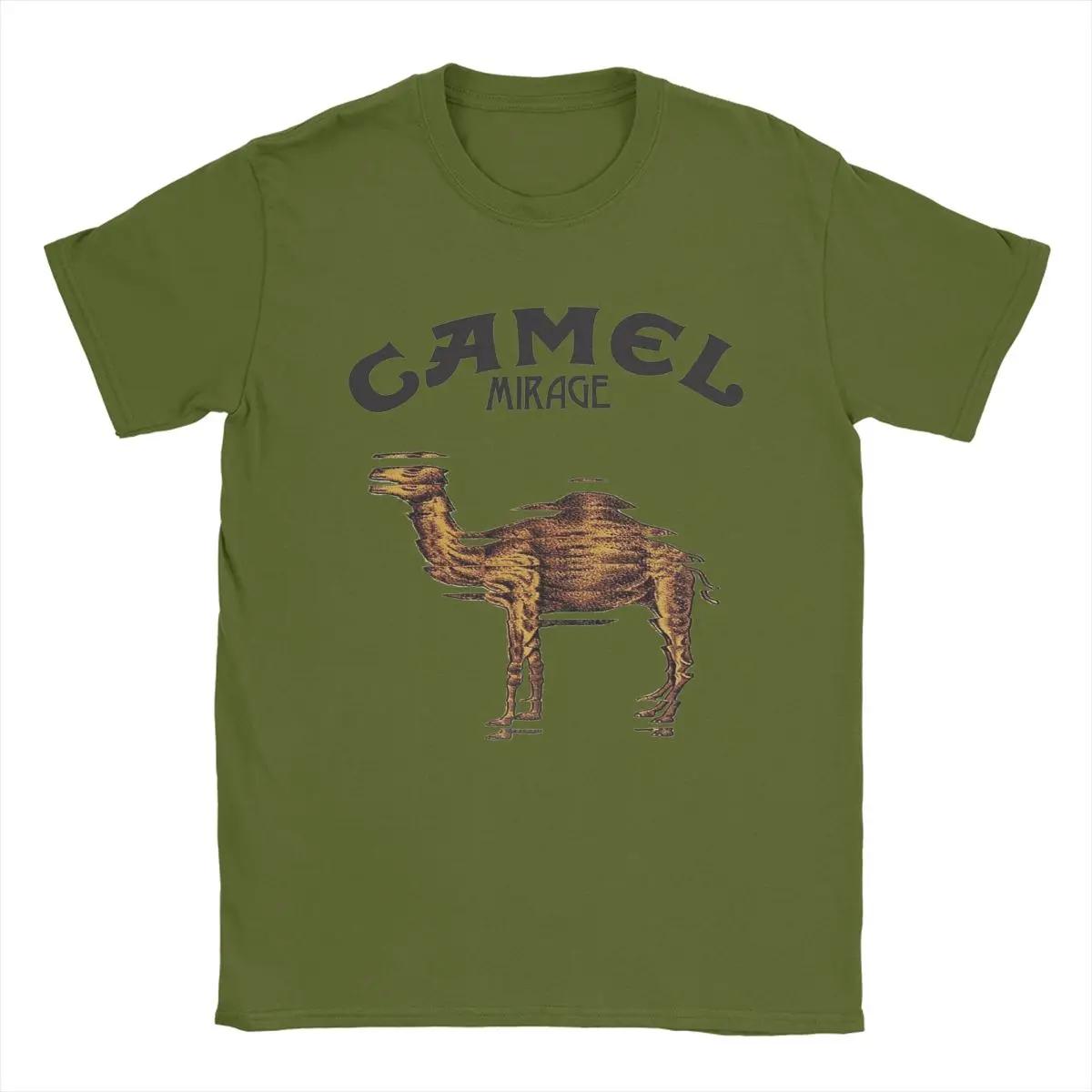 Herren T-Shirts Camels Mirage Band Lustige T-Shirts aus reiner Baumwolle Kurzarm T-Shirts O-Ausschnitt Tops Große Größe XXL armee grüne