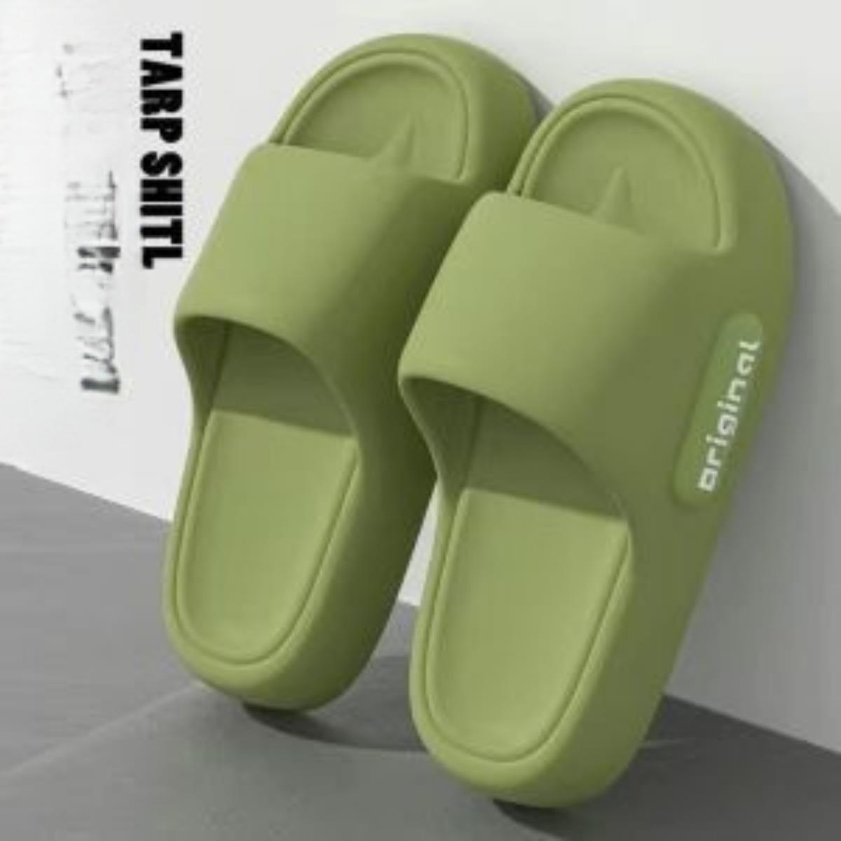 Originale bequeme Hausschuhe mit dicker Polstersohle, rutschfeste, leise Hausschuhe für drinnen und draußen – ideal für den Einsatz zu Hause und im Badezimmer, elegante Hausschuhe für Paare 38-39 grün