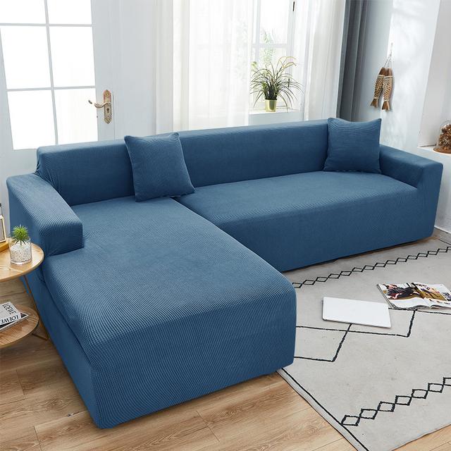L-Form Sofa Möbelschutz Jacquard Stretch Sofa Überwurf Sets Für Wohnzimmer Dekor Schmutzabweisend Kratzfest Sofa Ecke Schonbezug 1 /2 /3 /4 1 seat (90-140cm) königsblau
