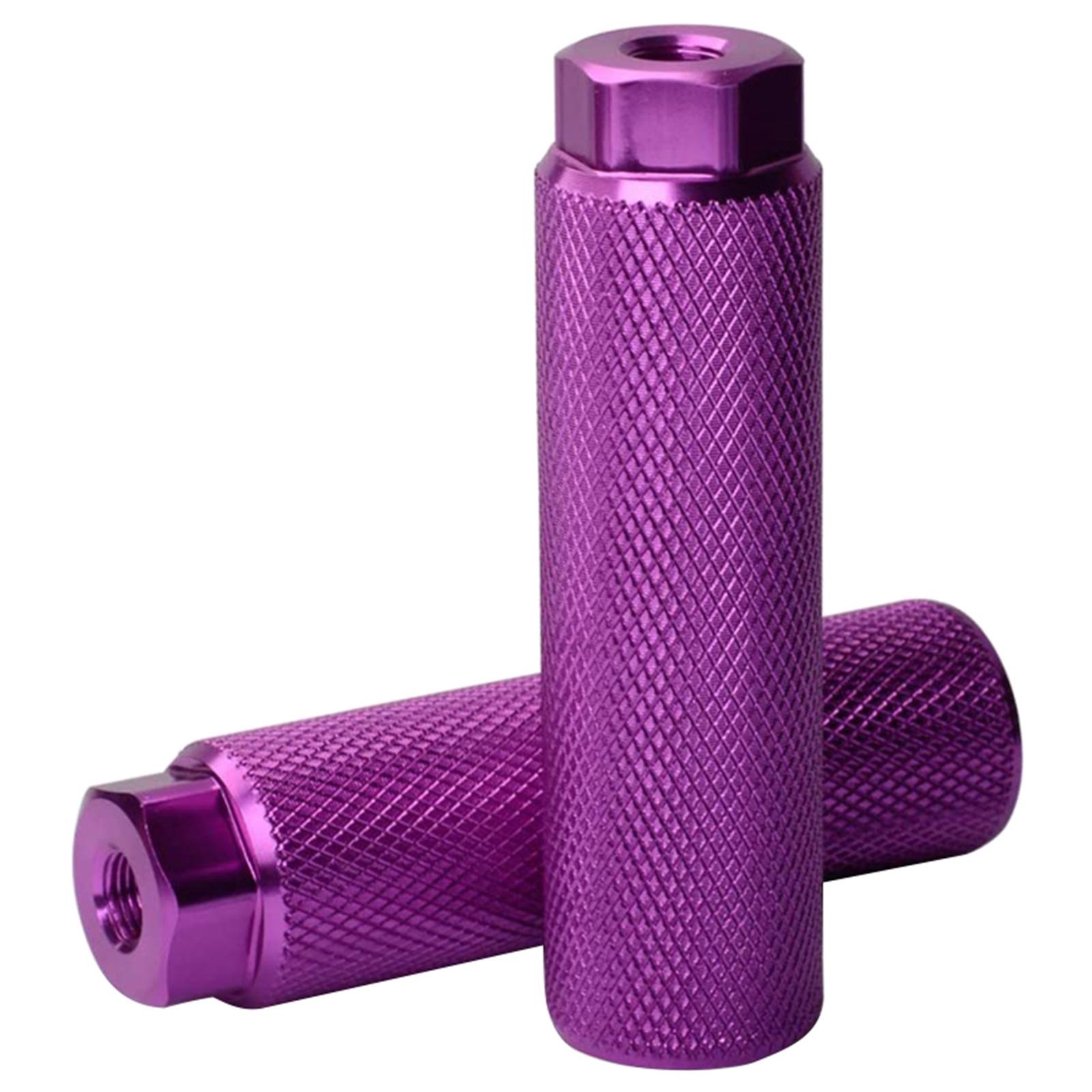 2 Stück Fahrräder Fußstütze Stunt Pegs Rutschfest Fahrräder Hintere Füße Stunt Pegs Aluminiumlegierung Anti-Rutsch Fahrräder Fußrasten Set violett