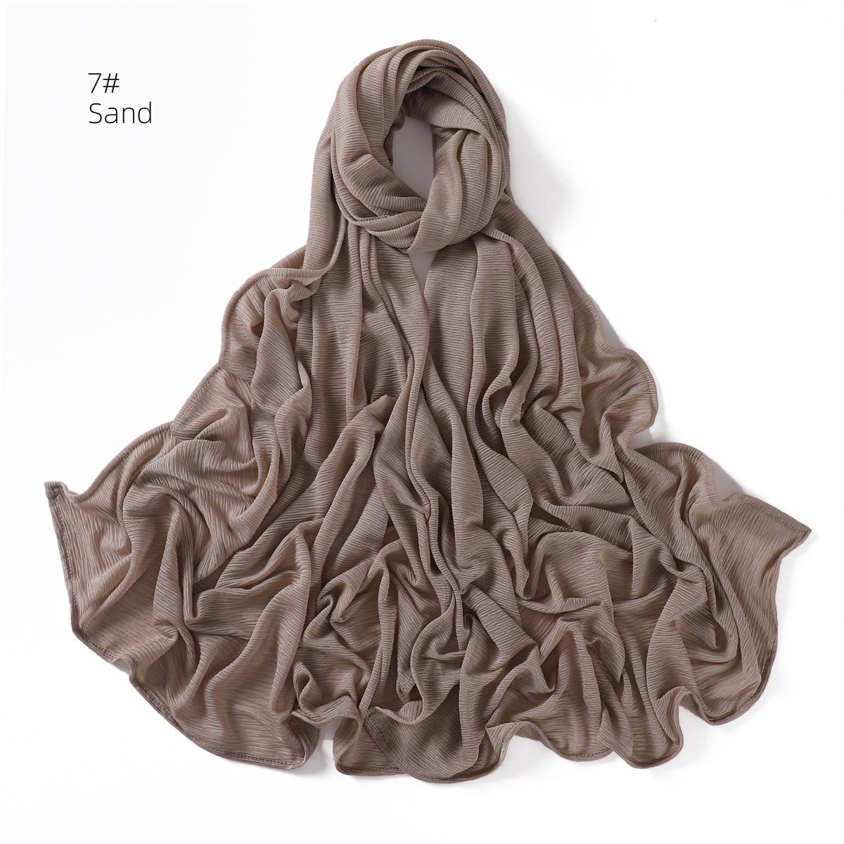 Damen Weiches Elastisches Gekrepptes Jersey Kopfwickeltuch Schal Hijab 1.7M