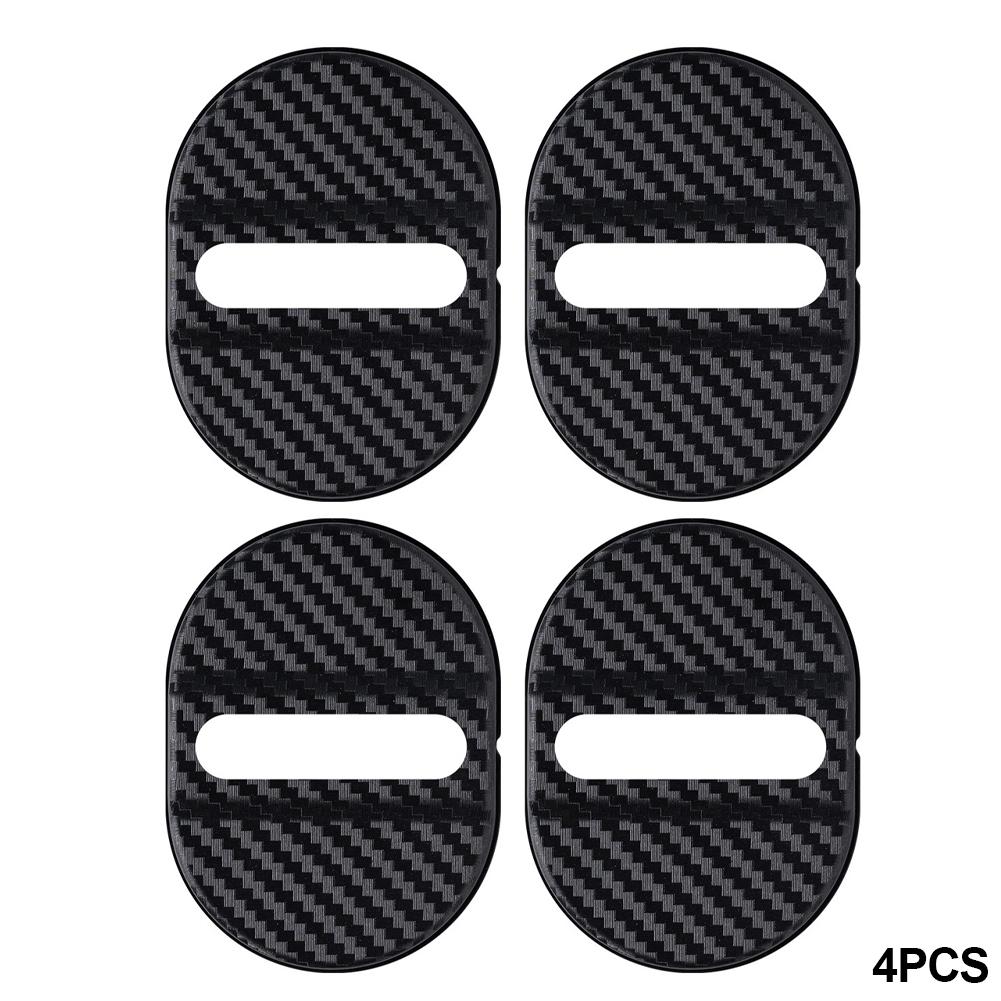 4 Teile/satz Carbon Faser Muster Auto Türschloss Schutzhülle Kissen Anti Rost Hülse Kunststoff für Auto Türschloss Auto Zubehör 4Pcs Carbon Fiber