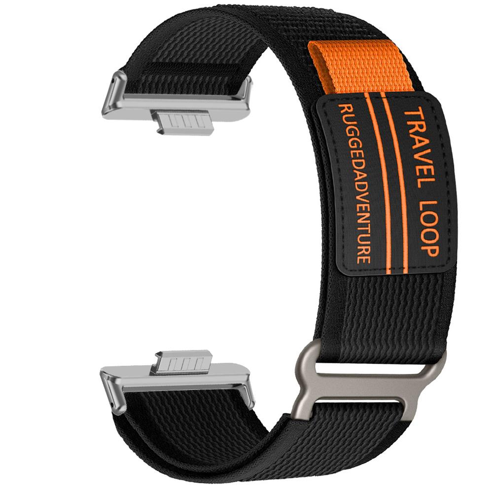 Nylonarmband für Huawei Watch Fit 4 Pro Band Sport Herren Damen Ersetztes Armband Huawei Fit 3 Fit 4 Travel Loop Correa Zubehör Huawei Fit 4 &Silver schwarz