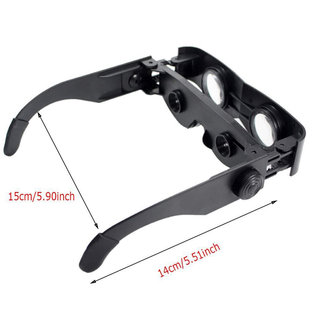 Tragbare Angeln Teleskop Brille Hand Frei Fernglas Lupe Einstellbare Brille schwarz