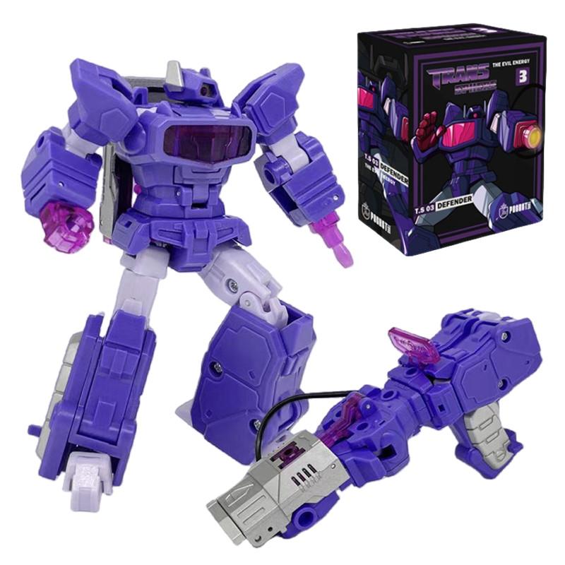 TS03 Transformationsspielzeug G1 Kompaktmaßstab Shockwave Laserpistole Actionfigur Sammlung Roboter Spielzeug Kindergeburtstag Geschenke blue
