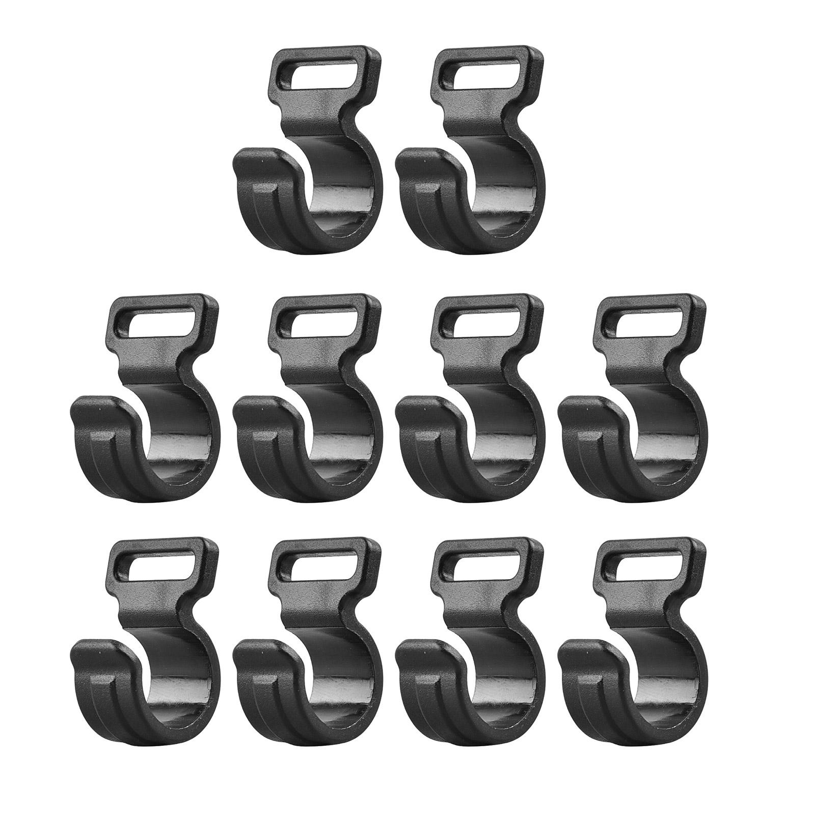 10 Stück Zeltstangenclip Kunststoffhaken C-Klemme für Camping-Markise Zeltstangenclip zur Befestigung von Zeltabdeckungen für Outdoor-Zelt 1 black