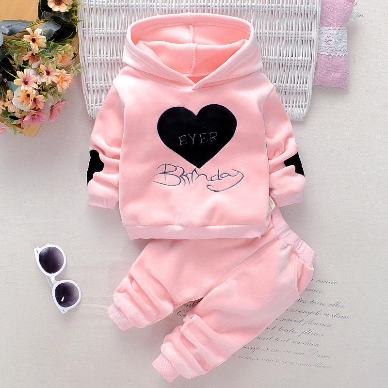 Frühling Herbst Neugeborenen Baby Mädchen Kleidung Set Kinder Trainingsanzug Gedruckt T-shirt + Casual Hosen 2PCS Kinder Kleidung Anzug 80cm grau