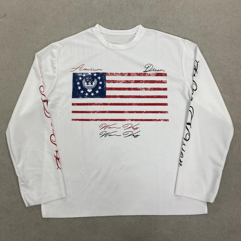 Europäisches und Amerikanisches Y2K Frühling und Herbst Personalisiert Einfach Buchstabendruck Rundhals Herren und Damen Oberteil 2XL weiß