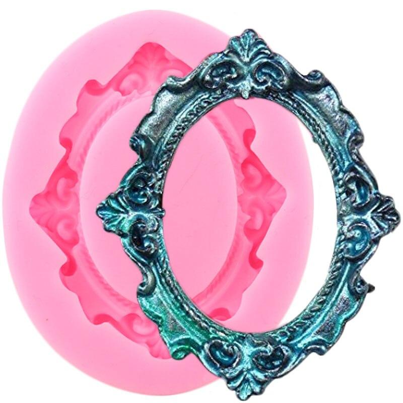 DIY Spiegelrahmen Fondant Kuchen Dekorieren Werkzeuge Schokolade Kuchen Silikonformen Küche Backformen leuchtend rote