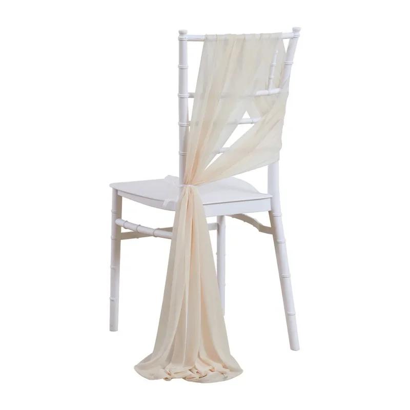 10/50 Stück 17x250cm Glänzende Chiffon-Stuhlschärpen Set Schärpe Gaze Hochzeit Stuhlhussen Band Hochzeit Party Gang Stuhl Dekoration 10 pcs beige