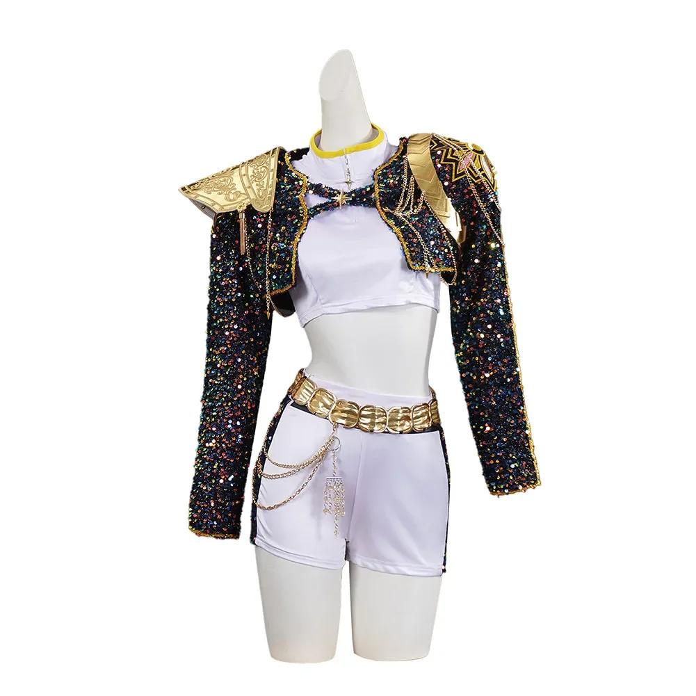 Kinder Mädchen K-pop Rumi Zoey Mira Cosplay Fantasy Kostüm Verkleidung für Kind Rollenspiel Outfits Halloween Karneval Anzug 110cm
