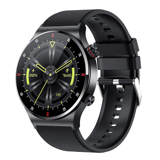 LIGE Neue Bluetooth-Anruf-Smartwatch für Männer, voller Touchscreen, Sport-Fitnessuhr, Bluetooth ist für Android-iOS-Smartwatch geeignet Silicone belt schwarz