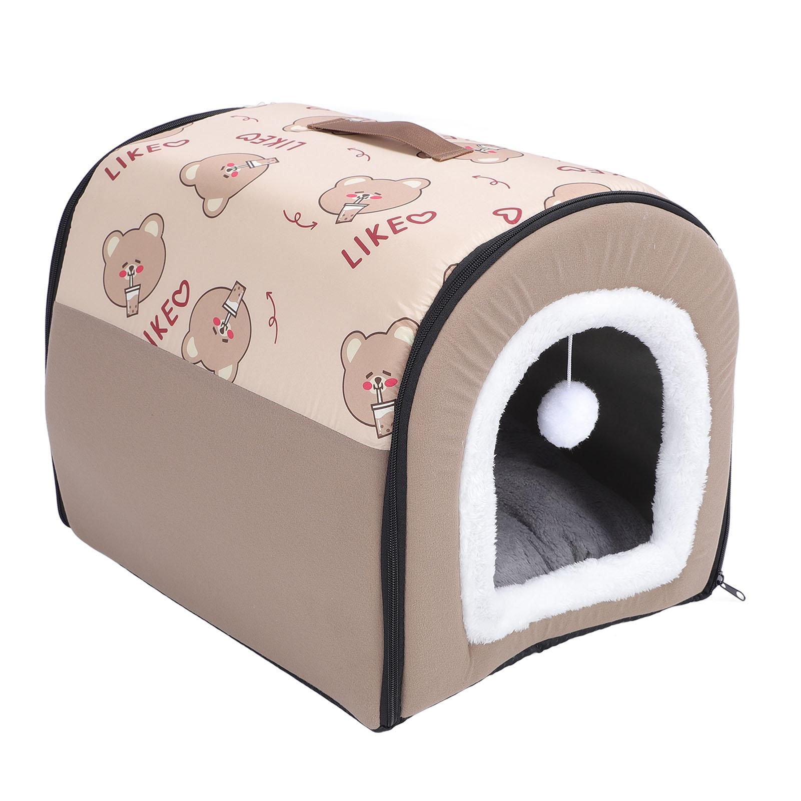 Warme Hundehütte für den Innenbereich mit Kissen, abnehmbar, waschbar, bequemes Schlafnest für Haustiere, Bett für den Innenbereich M(for 4-6.5kg)