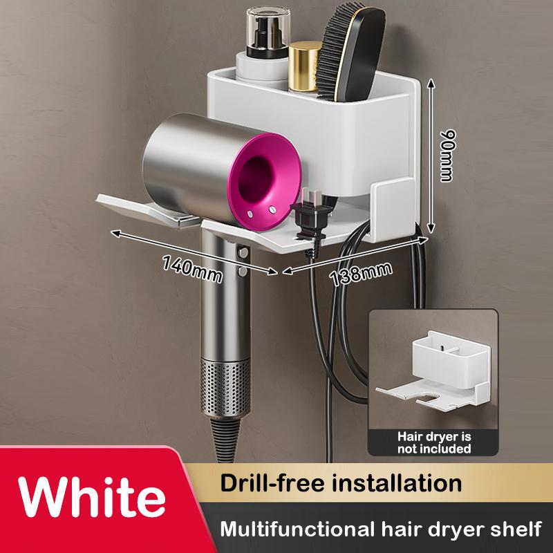 Badezimmer Föhnhalter Wandmontierter Föhnständer Föhn Organizer Box WC Föhnhalter Ablage Badezimmerzubehör