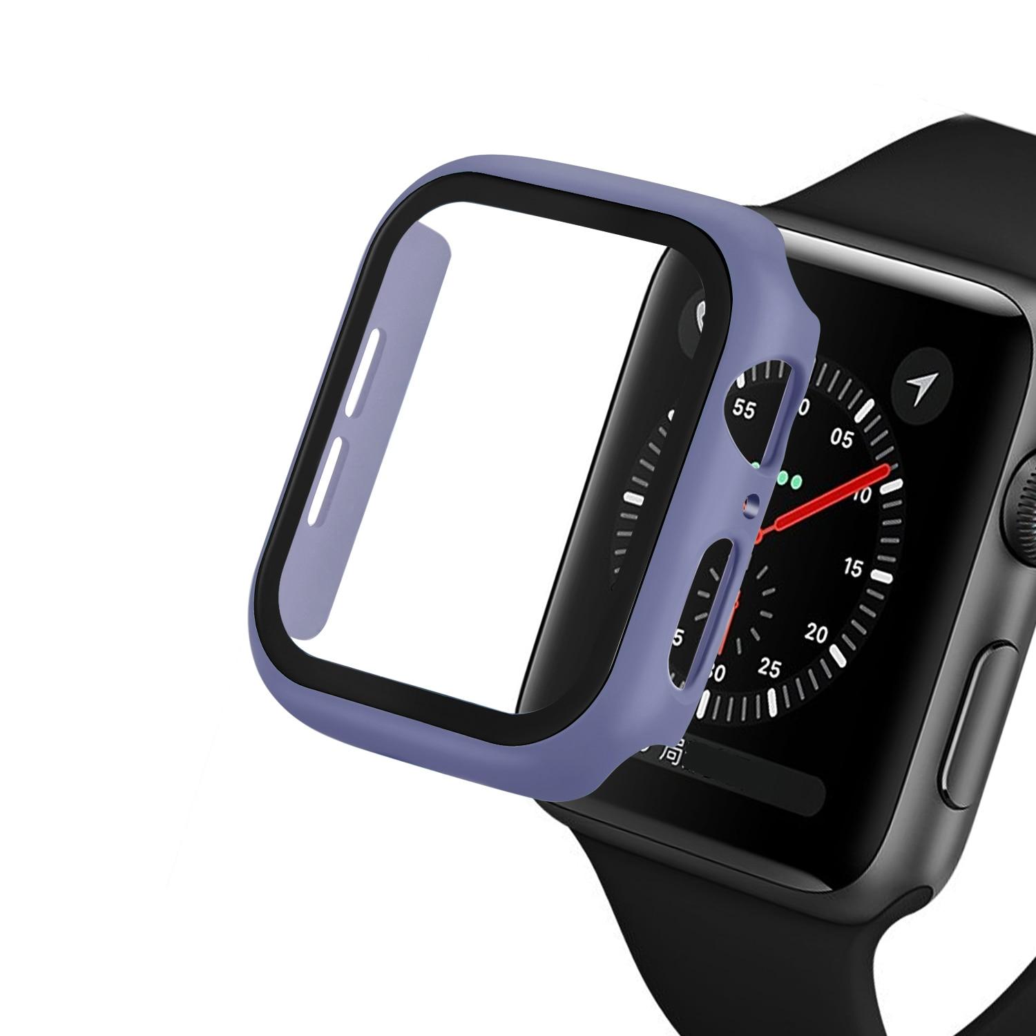 Für Apple Watch Serie 6 5 4 3 SE 44 mm 40 mm iWatch-Gehäuse 42 mm 38 mm Stoßstangen-Displayschutz Apple Watch-Zubehör Series 4 5 6 40MM violett