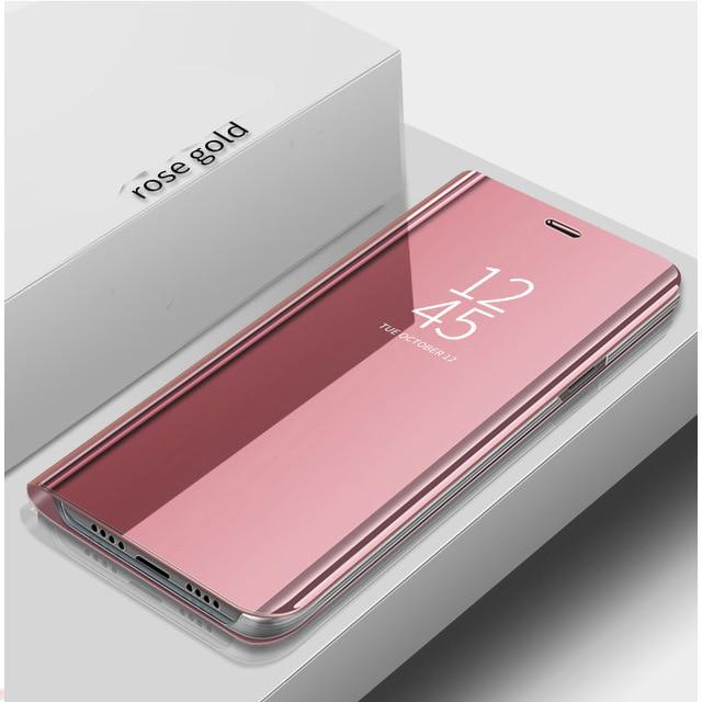 Für Samsung A 51 71 Hülle Smart Mirror Flip Cover Case für Samsung Galaxy A51 A71 A41 A31 A21 A21S A11 A01 2020 A50 A70 A30 S20 S10 S9 Stand Book Coque Samsung Note 10 Plus rose gold