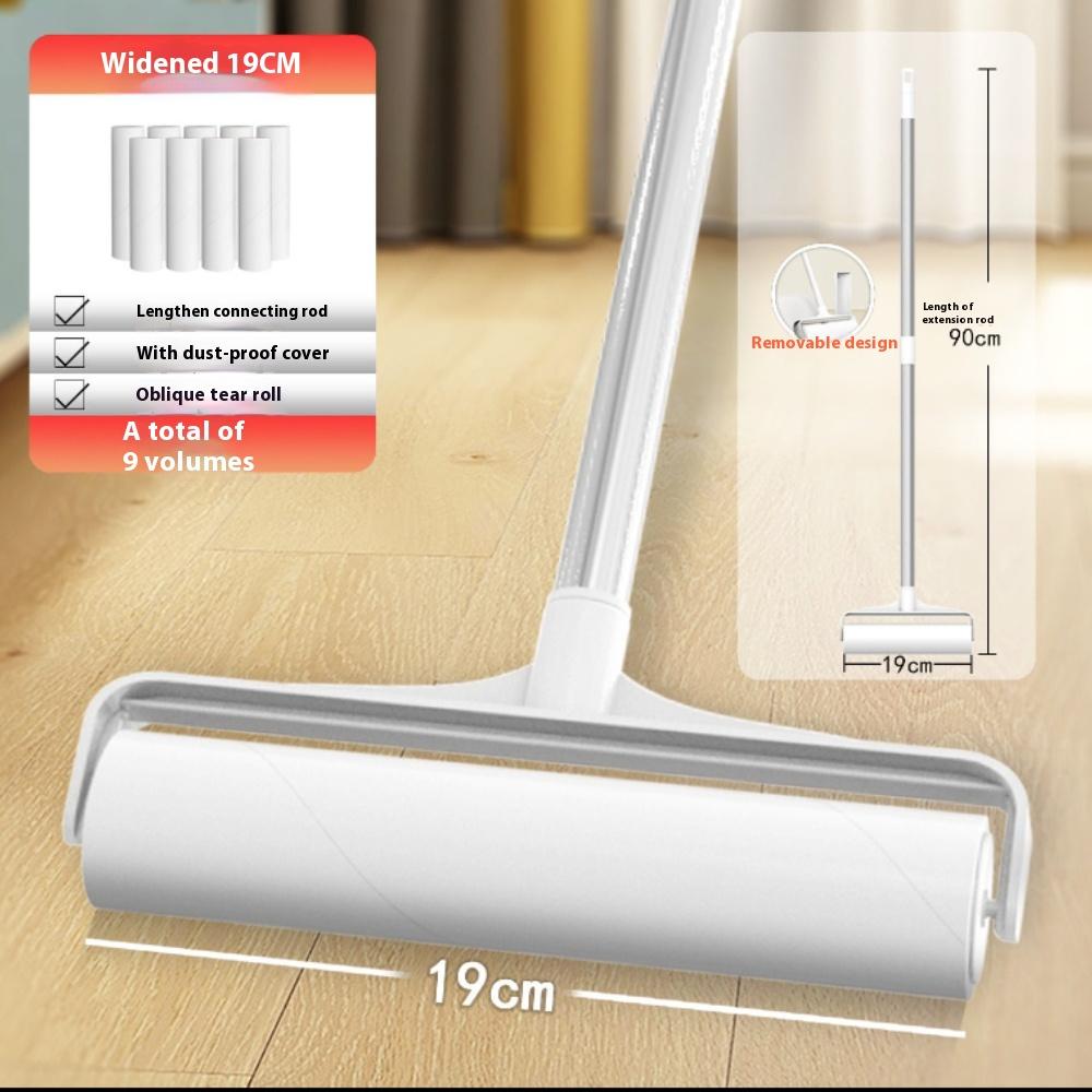 Haar Aufkleber Roller Lange Stange Große Erweiterte Haushalt Roller Pinsel Boden Kleben Staub Roller Haar Absorber Kleben Haar Gott werkzeug 19CM weiß